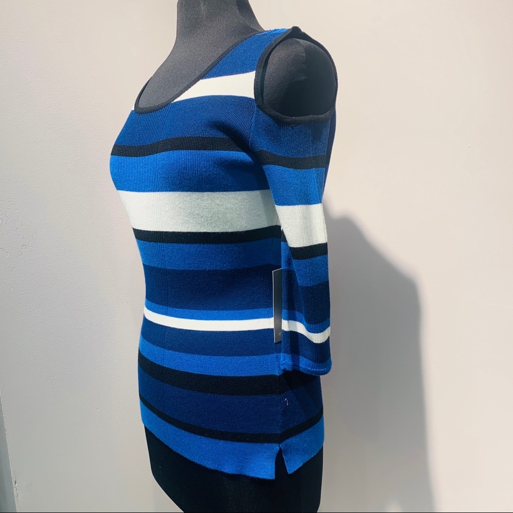 Bright Blue Cold Shoulder Ribbed - Picture 4 of 5